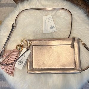 Tory Burch Metallic Tassel Top Zip Cross-Body
